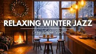 Snowfall City Jazz Caf&eacute; ☕ Warm Rooftop Ambience & Fireplace | Smooth Jazz for Relaxing Afternoon