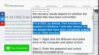 Bitlocker data recovery: How to recover lost files from Bitlocker drive with M3 BitLocker Recovery