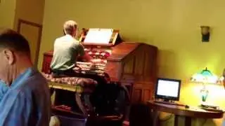 Restored former Martinez Bella Roma Pizza Parlor organ at a theater organ society meeting.