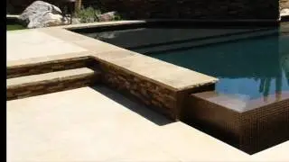 Vanishing edge pool with fountain on hillside in Tucson   Cimarron Circle