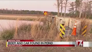 Dead person and vehicle found in pond north in Halifax County