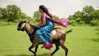 Indian desi women saree pony goats riding 🐐🐐🐐