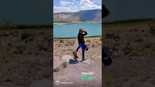 Feeling On top of the world 🌎 | #travel #wanderlust #turkey Volcanic crater Lake in Turkey