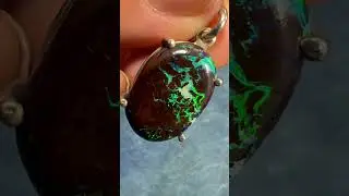 14k White Gold Australian Koroit Boulder Opal Pendant *VIDEO*