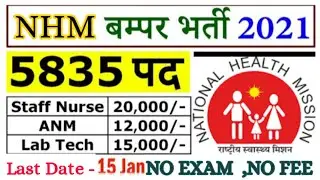 MP NHM Staff Nurse vacancy 2020 || NHM MP Recruitment 2020-21 | MP Staff Nurse, ANM, Lab Technician