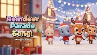 Reindeer Parade Song 🦌✨ | Fun Christmas Nursery Rhyme | HappyTinyTunes