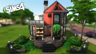 Small Modern Orange House | The Sims 4 | Speed Build | No CC