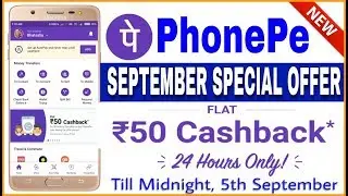 PhonePe 5th September Special Offer | Flat ₹50 Cashback | 24Hour's Special