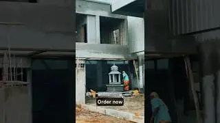 5 Ft Stone Temple with Ganesha Idol Installed at Company Entrance | #ganapati #ganeshaidol #shorts