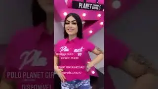 Blusa Polo Pink Letreiro Paet&ecirc; por Maju Rossio Planet Girls