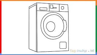 How to draw a Washing Machine step by step