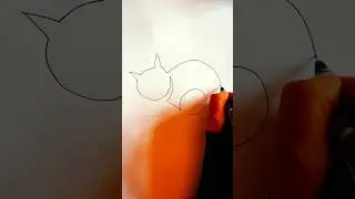 Cat line draw #satisfying #minimalist #creativity ##shorts