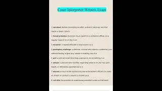 Court Interpreter Written Exam Study Guide 20222023 Verified3988