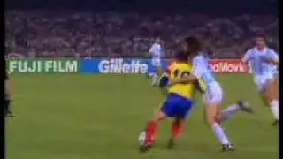 Hagi and Maradona fouling each other (WC 90)