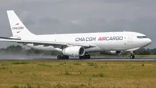 (4K) Plane Spotting at CARGO Airport Li&egrave;ge - 5 Beautiful A330 Freighter take-offs!