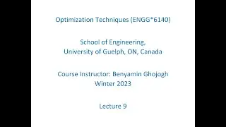 Optimization Techniques -W23- Lecture 9 (Conjugate Gradient, Quasi-Newton, Distributed Optimization)