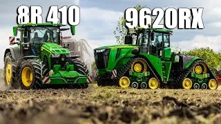 Sejba kukurice po raži, John Deere 8R 410 & John Deere 9620RX + HORSCH FOCUS 6.75TD, Exatech