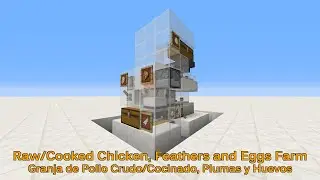 Tutorial - MC 1.12 - Automatic Chicken Farm - Raw/Cooked Chicken, Feathers and Eggs - Minecraft 1.7+