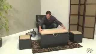 Garrett Coffee Table Storage Ottoman with Tray and Side Ottomans - Product Review Video