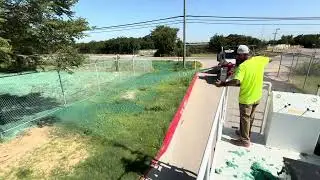 Hydroseeding a commercial overseeding project with Bledsoe Hydromulch