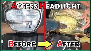 DIY Suzuki Access Headlight Modification: Yellow Smoke Tint Tutorial @ModifyStickers