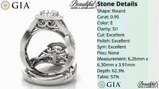 1.3cts Diamond Engagement Ring with Filigree Halo and Split Shank