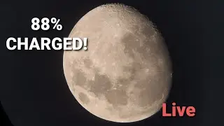 🔴Live: 88% Moon &ndash; Waxing Gibbous Phase & Pleiades Conjuction Through Newtonian Reflector Telescope!