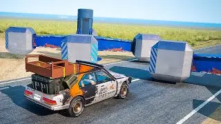 Cars vs Deadly Spinner &ndash; BeamNG.Drive