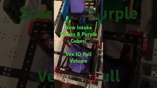 Vex IQ Full Volume Intake Bot Scores 8 Purple Cubes at Once! #vexiq