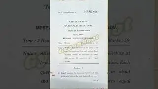 MPSE-08: STATE POLITICS IN INDIA | JUNE 2024 | IGNOU #exam #ignouexam2024 #shorts #tee2024 #june2024