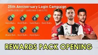 25th Anniversary Login Campaign Rewards Pack Opening | PES2020 Mobile