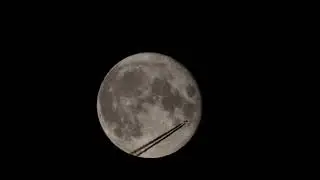 Last super moon of 2022 august 12 2022 ( plane going past the moon )