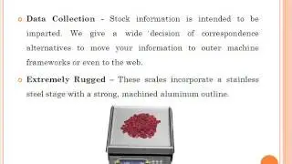 Counting Scales and its Industrial Uses