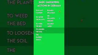 Basic Gardening Actions in German! 🌱🧑&zwj;🌾 Learn Vocabulary A1-A2
