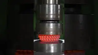 🔥⚙️ Red-Hot Iron Gear Stack vs Hydraulic Press &mdash; Pure Crushing Power 💥 #HydraulicPress