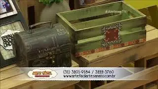 Caixa de MDF Decorada com Stencil Aplicado com Massa Corrida