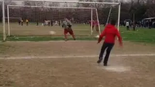 Kid gets hit in the head by a soccer ball