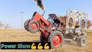 Tractor Wheelie Stunt (Black Smoke)|Tractor Utha Diya! 😱|Deep Smoke, High Lift!Heavy Load,