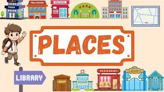 PLACES in town in english|| library,park,hospital,post office,police,fire station, restaurant
