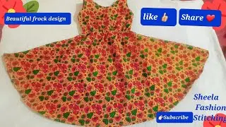 4-5 Year baby frock Cutting and Stitcing elastic waist frock Cotton fabric flower 💐 print #new