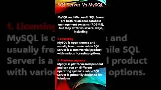 SQL Server Vs MySQL | 5 Key Differences #shorts #shortvideo #sql #datascience