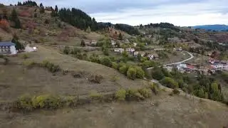 Mountain Drone Video Aerial view panorama forest scenic Gela Village Rhodope Mountains Bulgaria