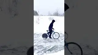 Saw Blade Bike?! Extreme Ice Riding & Tree Cutting on Frozen Lake!