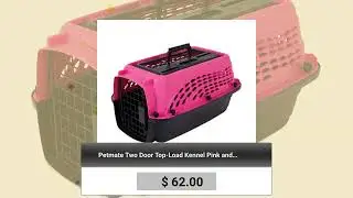 Petmate Two Door Top-Load Kennel Pink and Black - Up To 10 lbs