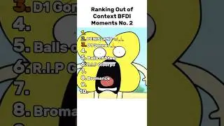 Ranking Out of Context BFDI Moments No. 2 #shorts #bfdi #bfdia #bfb #tpot #ranking #meme