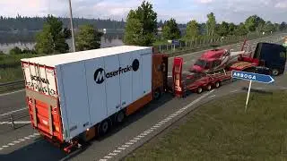 Truck drive in sweden. V&auml;ster&aring;s to Stockholm. ETS2