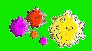 corona virus cartoon animated UHD green screen video for Youtubers copyright free to use.
