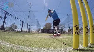 In the nets with Alex Carey