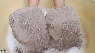 Earthly Crunchy gritty cement Crumble dry on floor and bubble 💭 water 💦💦💦 paste Play ASMR