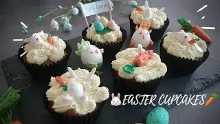Easter Cupcakes with Easter Toppers tutorial/Simple  Fondant Tutorial